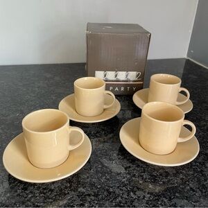 Copco Espresso Set of 4 Vintage 1982 ‘83 No 826 Beige Demitasse Cup Saucer w Box
